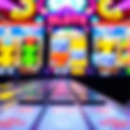 Colorful display of online party slots interface