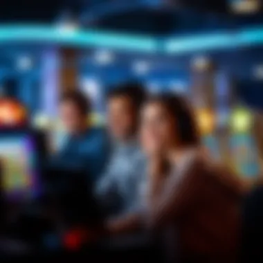 Interactive Online Gaming Experience Group of players engaged in online gaming