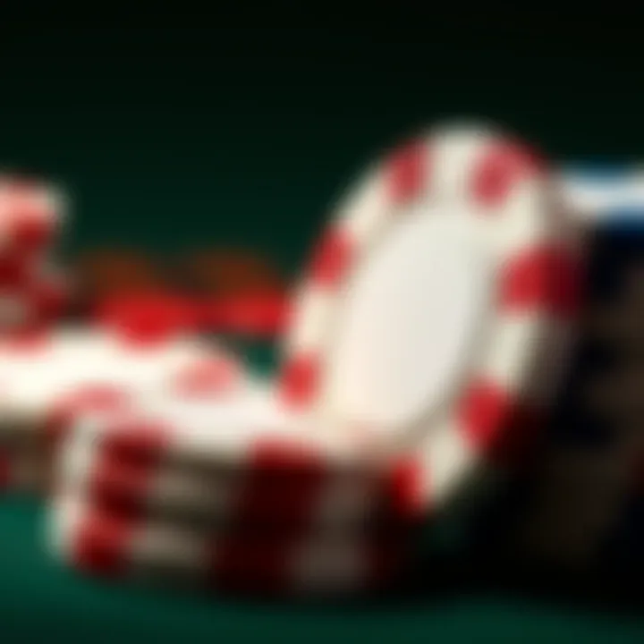 Close-up of high-quality ceramic poker chips showcasing their texture