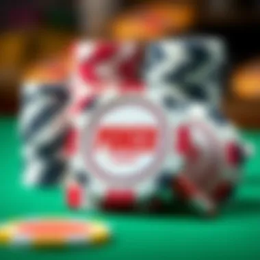 Set of poker chips with branded design, indicating premium options