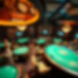 Aerial view of a luxurious poker venue