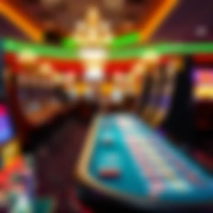 Vibrant online casino scene with games