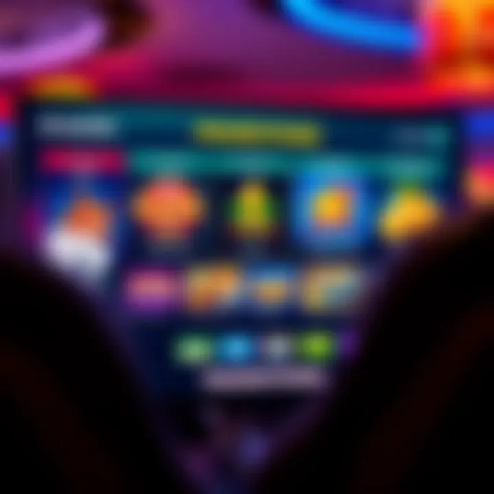 Online Gaming Promotions Interface A vibrant online gaming interface showcasing promotions