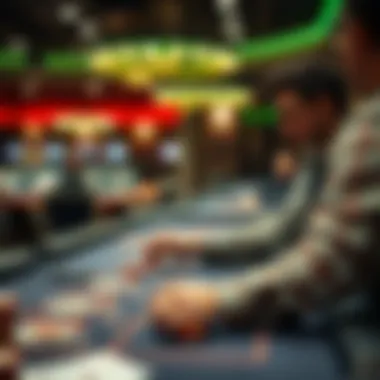 Strategizing at the Gaming Table A player strategizing at a gaming table