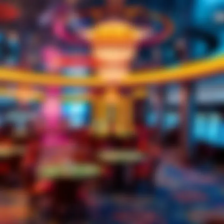 Elegant casino atmosphere aboard a cruise ship