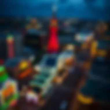 Vibrant Casino District of Galveston Aerial view of Galveston's vibrant casino district