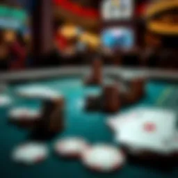 Texas Hold Em game setup with cards and chips