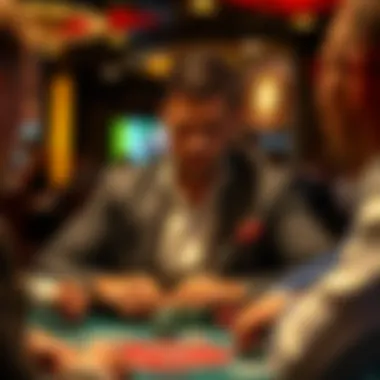 Strategic poker player analyzing opponents