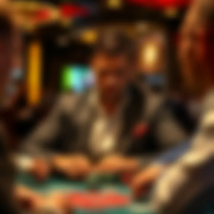 Strategic poker player analyzing opponents