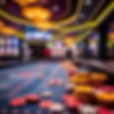 Craps table filled with colorful chips