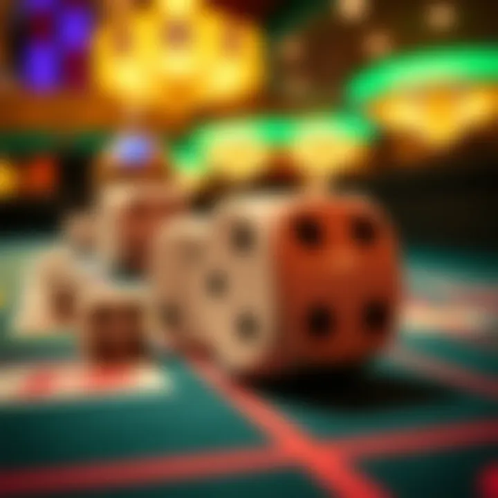 Close-up of dice showing the excitement of the game