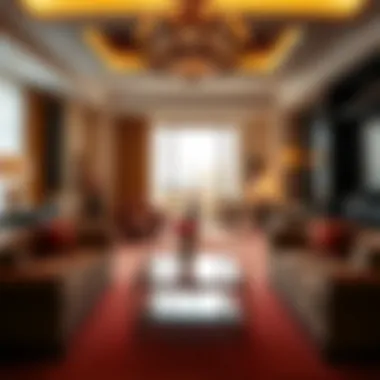 Sumptuous living area in the Hangover Suite with exquisite furnishings