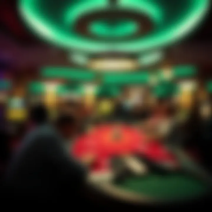 Elegant Gaming Experience in Deadwood Casino An elegant gaming table inside a Deadwood casino with players engaged