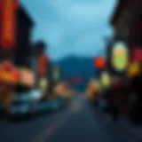 A panoramic view of Deadwood's historic Main Street featuring casinos