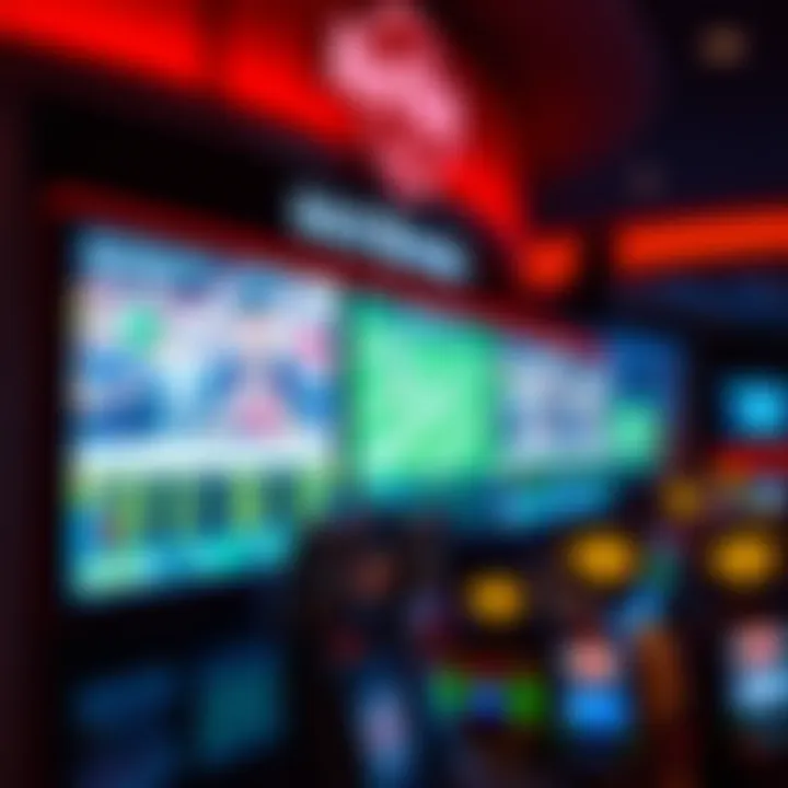 Digital displays at Hard Rock AC showcasing live sports events and odds