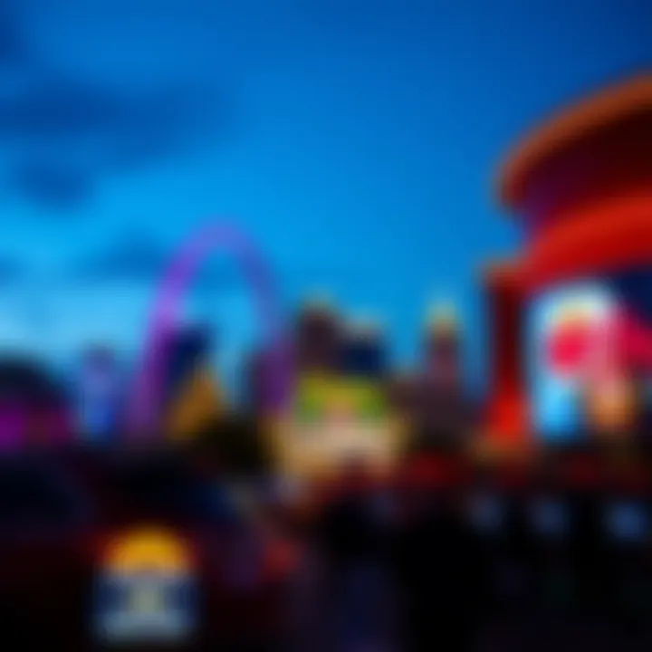 St. Louis Skyline with Casinos A panoramic view of the St. Louis skyline featuring casinos