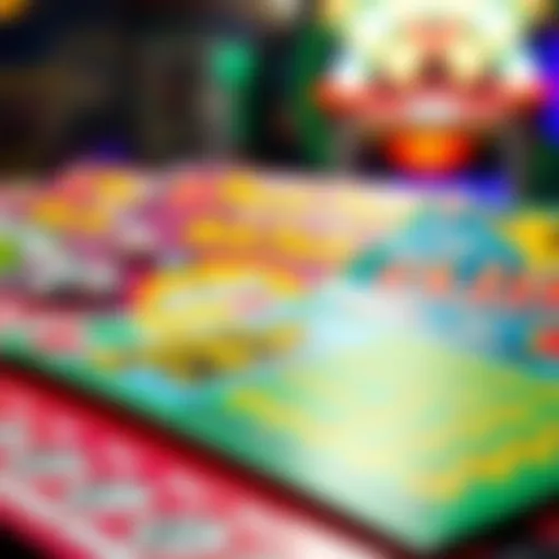 A digital representation of lottery scratchers showcasing vibrant designs.