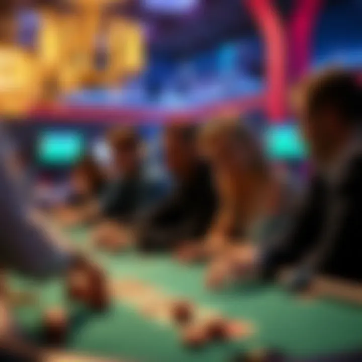 Group of players engaging in a digital poker game