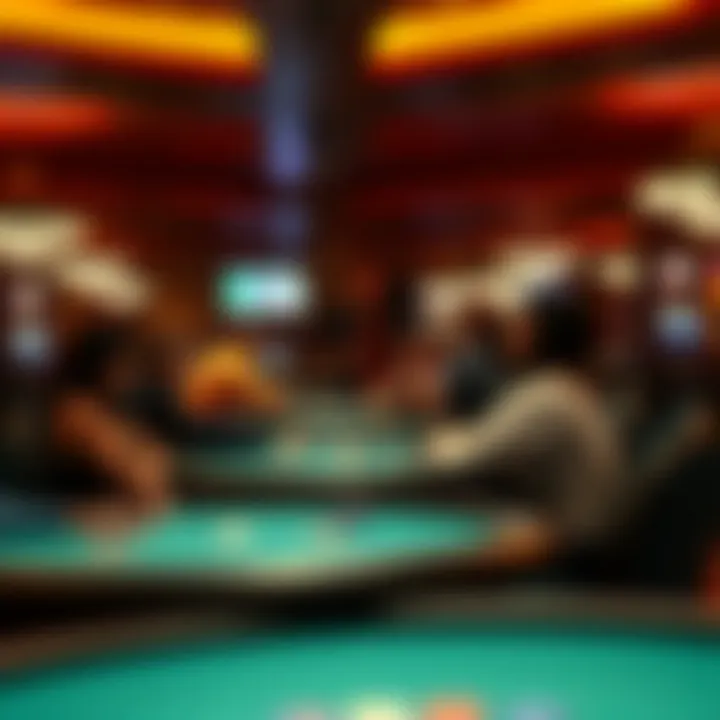 Engaging Atmosphere at the Poker Room Interior view of the poker room with players engaged at tables