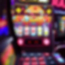 Vibrant virtual slot machine interface with spinning reels