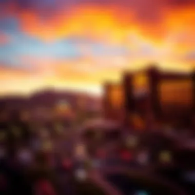 Casino Resort at Sunset A stunning view of a casino resort at sunset
