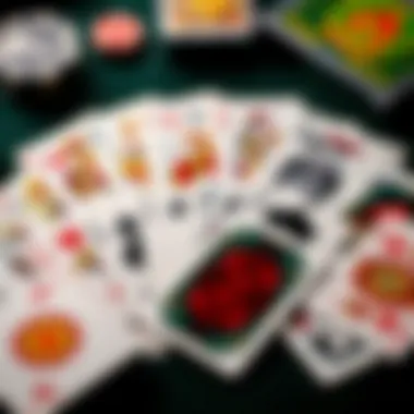 Diverse Card Game Selection An assortment of playing cards spread out showcasing different games