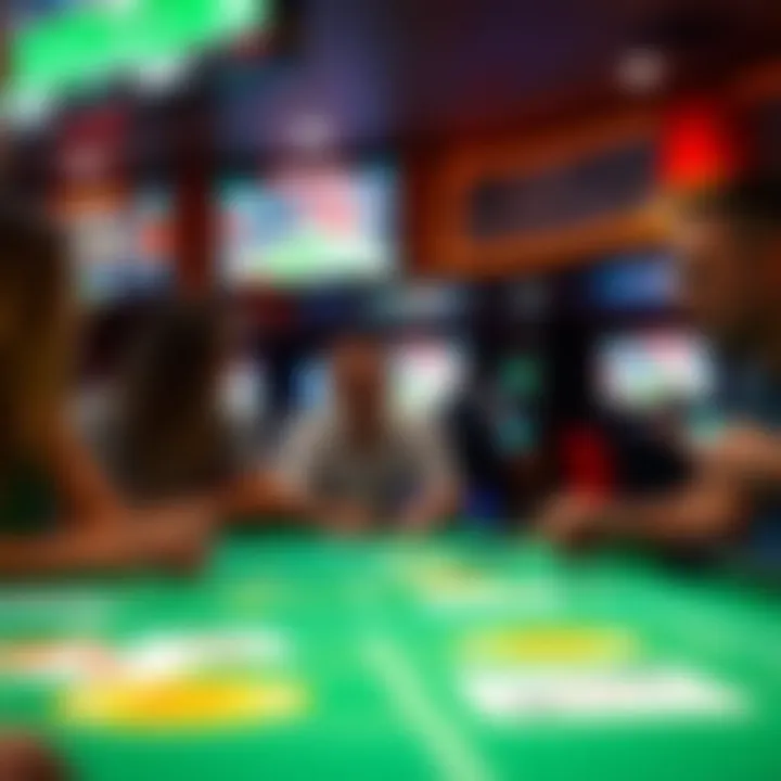 Engaging Atmosphere at Wynn Sports Book Patrons engaged in the collaborative environment of the Wynn Sports Book