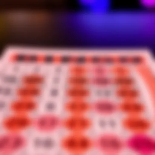 A vibrant bingo card filled with colorful numbers