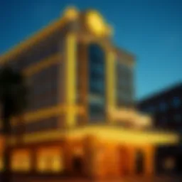 Elegant exterior view of the Gold Nugget Hotel showcasing its architectural charm
