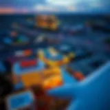 An aerial view of a Harrah's casino with a runway