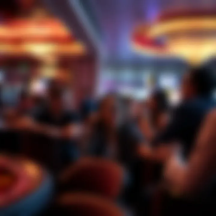 A group of travelers enjoying a casino-themed lounge