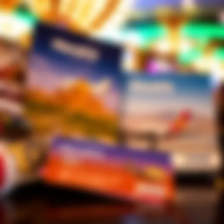 Loyalty cards displayed next to travel brochures