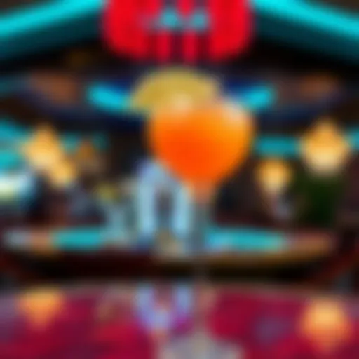 Luxurious cocktail presentation in a casino setting