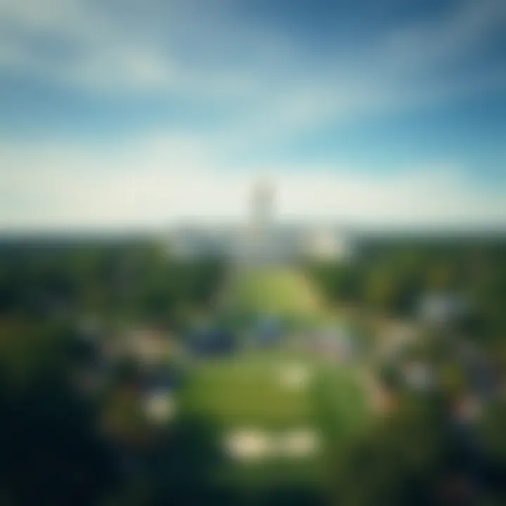 An aerial view of Augusta National Golf Club