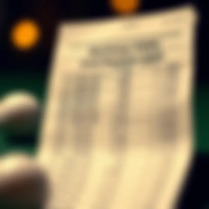 A close-up of a betting slip with golf odds