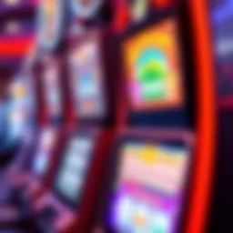Illuminated slot machine at Spirit Mountain Casino