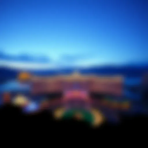 Panoramic view of Lake Las Vegas Casino showcasing its stunning architecture