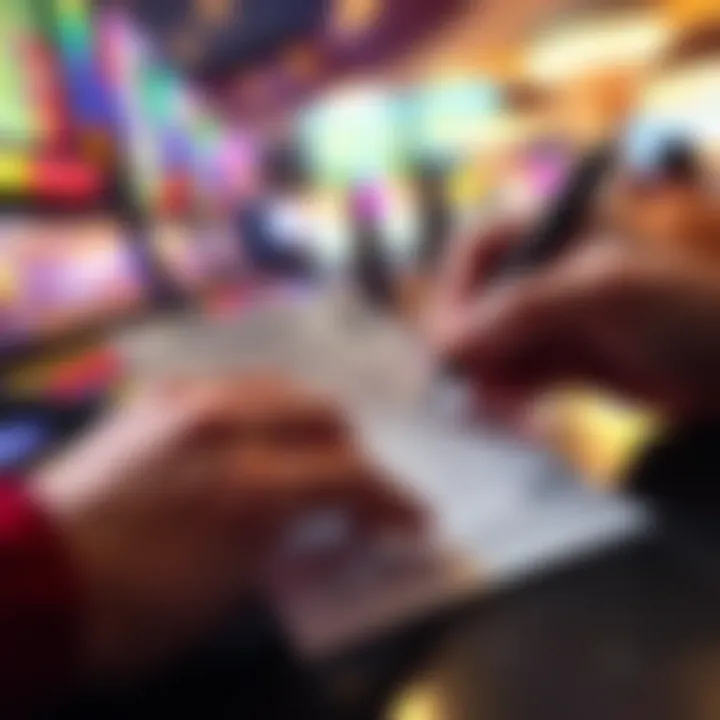 Engaging in Sports Betting Close-up of a sports betting ticket being filled out