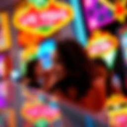 Nightlife in Las Vegas showcasing vibrant lights