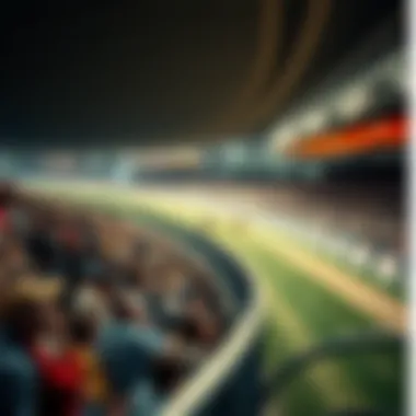 Exciting Race Day Atmosphere An overview of a greyhound racing venue filled with spectators.