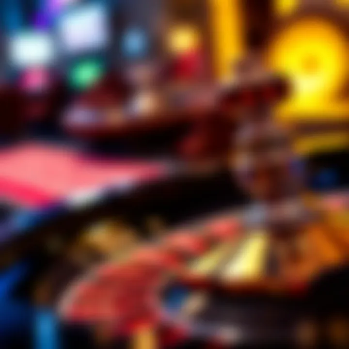 A close-up view of a roulette wheel in action during a live game.