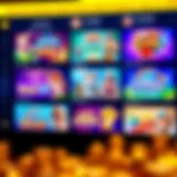 Vibrant online slots interface showcasing diverse game titles