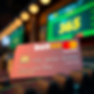 Illustration showing Mastercard logo and online betting