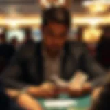 A player contemplating their next move in Texas Hold'em