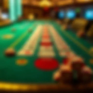 A detailed view of the 7 Card Poker table layout