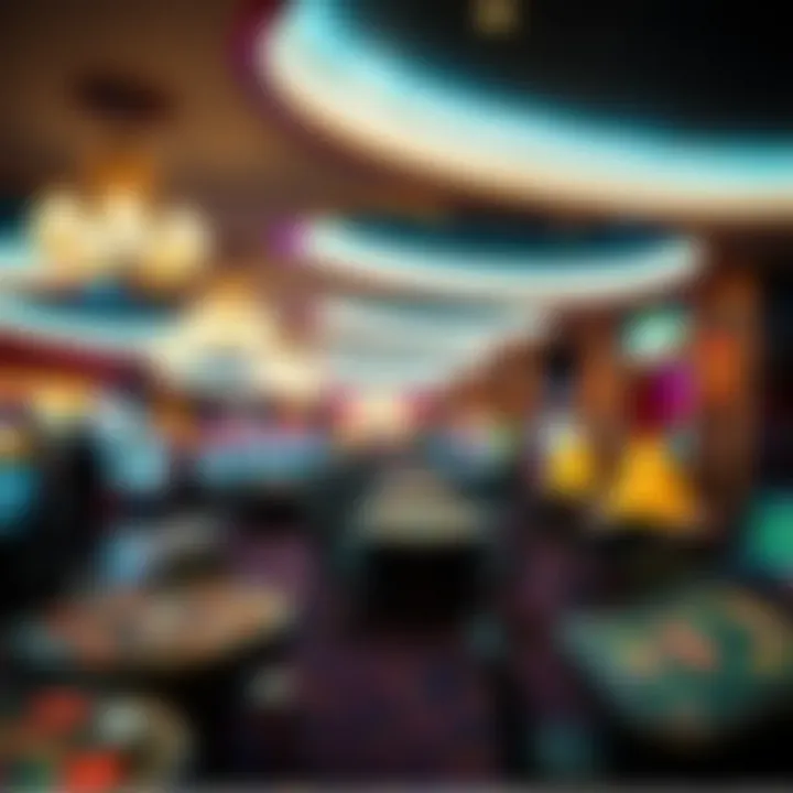 Elegant casino interior showcasing gaming tables and vibrant atmosphere