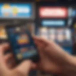 Digital lottery ticket purchase on a smartphone