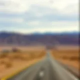 Scenic view of the Mojave Desert on the route to Las Vegas