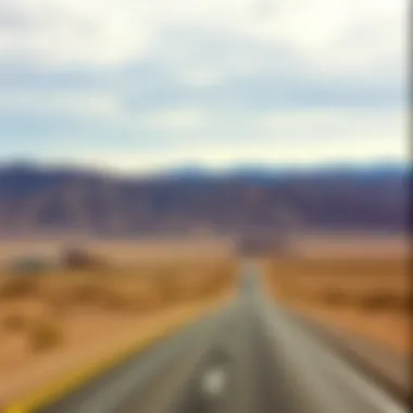 Scenic view of the Mojave Desert on the route to Las Vegas