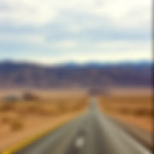 Scenic view of the Mojave Desert on the route to Las Vegas